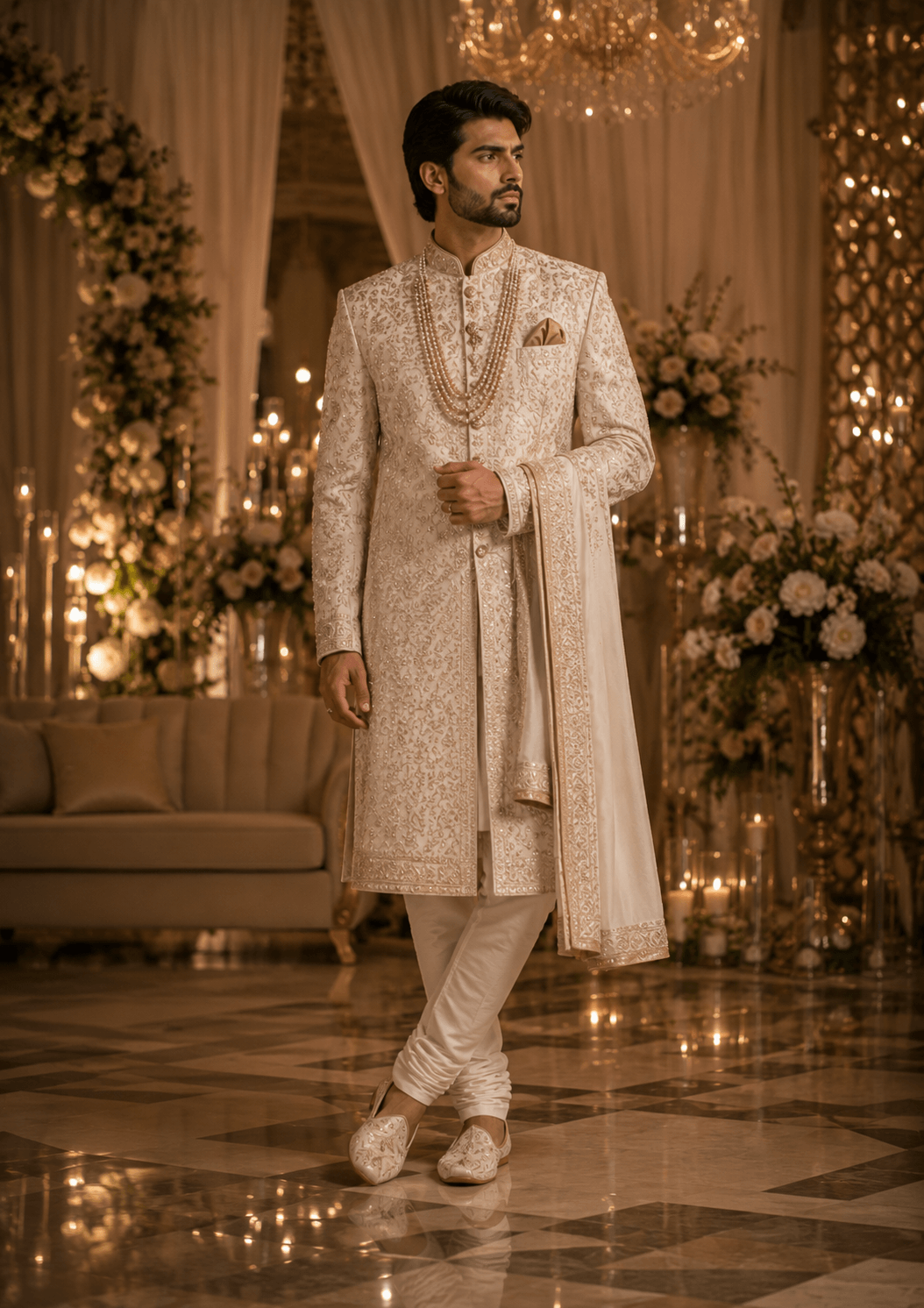 Reception sherwani look