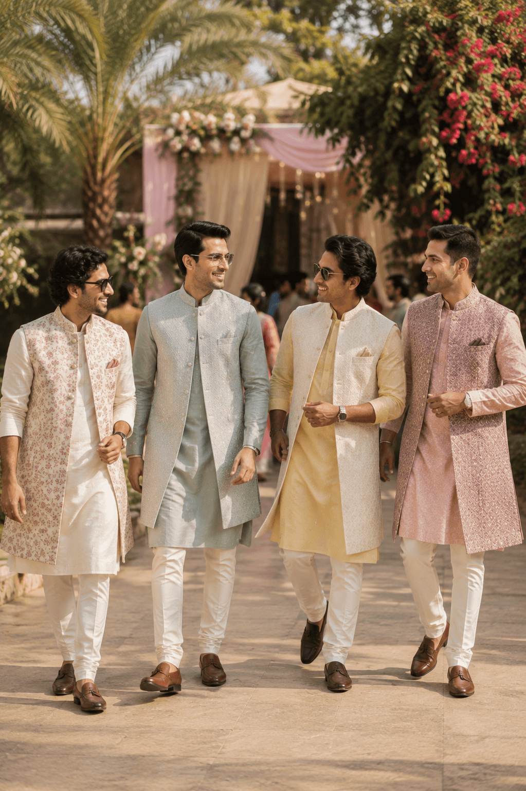 Wedding guests in stylish sherwani looks
